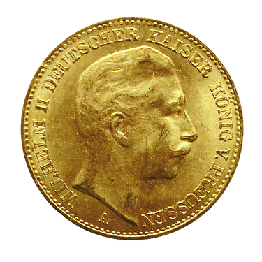 10 Mark Goldmnze Wilhelm II, Preuen 1890-1912 - J.251
