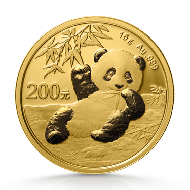 China Panda Goldmnze 200 Yuan 2020 - 15 Gramm in Original-Folie