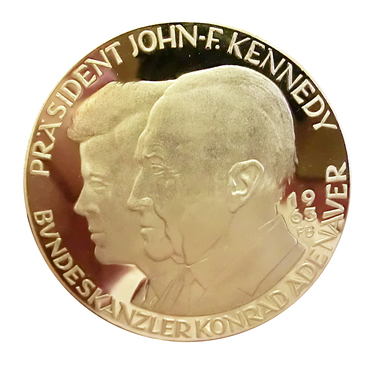 Medaille 900 GG Kennedy/Adenauer 1963 - 17,7 gramm