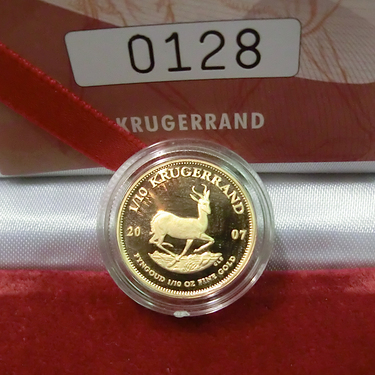 Krgerrand Goldmnze 2007 - 1/10 Unze PP mit Box und COA