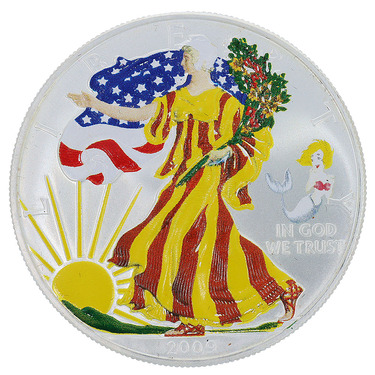 Silbermnze American Eagle 2009 - 1 Unze coloriert
