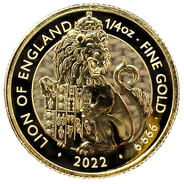 Goldmnze Gold Lion of England - Royal Tudor Beasts 2022 - 1/4 Unze