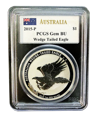 Silbermnze Wedge Tailed Eagle 2015 - 1 Unze PCGS