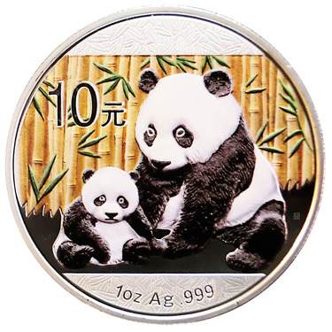 China Panda Silbermnze 2012 - 1 Unze coloriert