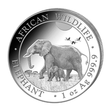 Silbermnze Somalia Elefant 2022 - 1 Unze