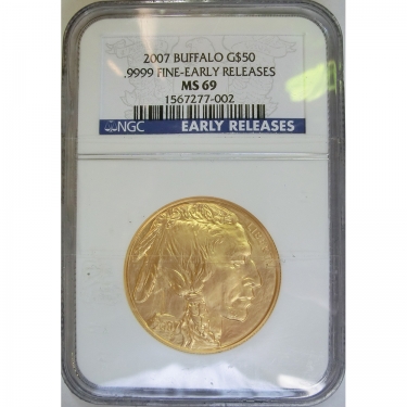 American Buffalo Goldmünze 1 Unze 999,9 Feingold Early Releases NGC zertifiziert 2007