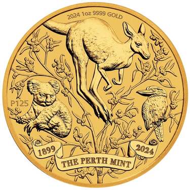 Goldmnze 125 Jahre Perth Mint - 1 Unze Feingold