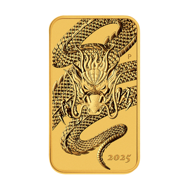 Goldmünze Rectangle Dragon 2025 - Perth Mint - 1 Unze Feingold