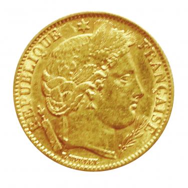 Frankreich 10 Francs Cereskopf Goldmnze 1848-1852