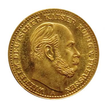 5 Mark Goldmnze Wilhelm I, Preussen 1877-1878 - J.244
