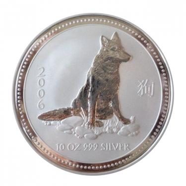 Silbermünze Lunar I Hund 2006 - 10 Unzen 999 Feinsilber