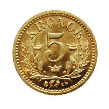 5 Kronen Schweden Goldmnze Knig Oscar II 1901