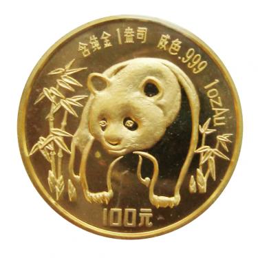 China Panda Goldmnze 1986 - 1 Unze in Original-Folie