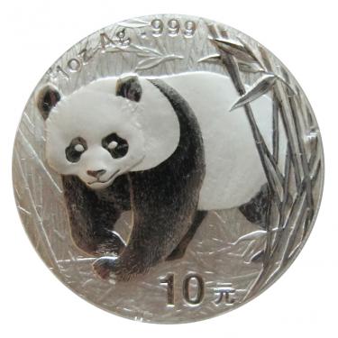 China Panda Silbermünze 2002 - 1 Unze in Original-Folie