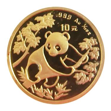 China Panda Goldmünze 1992 - 1/10 Unze in Originalfolie