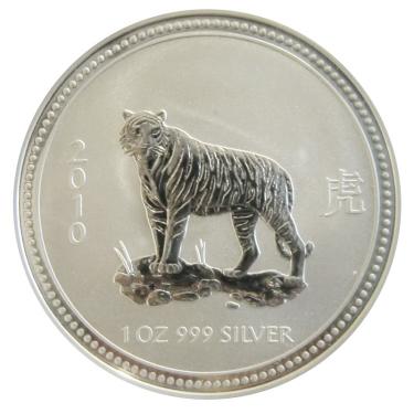 Silbermünze Lunar I Tiger 2010 - 1 Unze 999 Feinsilber