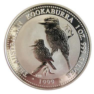 Silbermünze Kookaburra 1999 - 1 Unze 999 Feinsilber