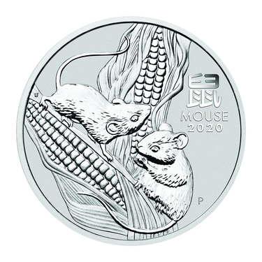 Lunar III Silbermünze Maus 2020 - 2 Unzen