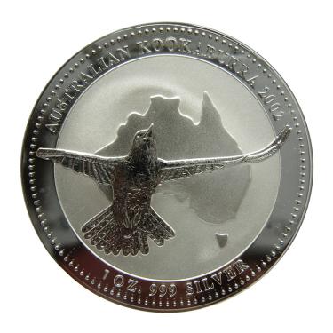 Silbermünze Kookaburra 2002 - 1 Unze 999 Feinsilber