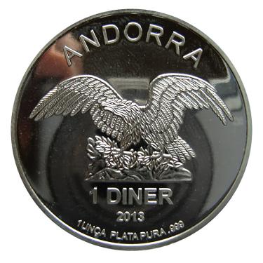 Silbermünze Andorra Eagle 2013 - 1 Unze 999 Feinsilber