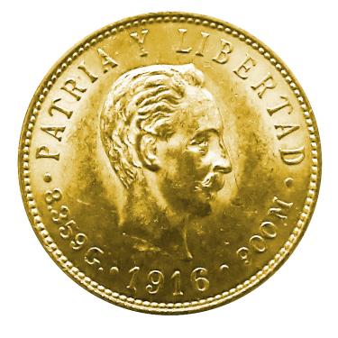 Cuba 5 Pesos Goldmnze - Jose Marti 1916