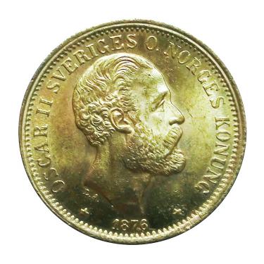 Schweden 20 Kronen Goldmnze Knig Oscar II 1876