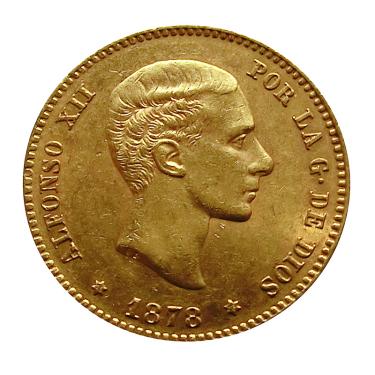 Spanien 25 Pesetas Goldmünze König Alfonso XII