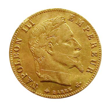 Frankreich Napoleon III mit Kranz Goldmnze - 5 Francs