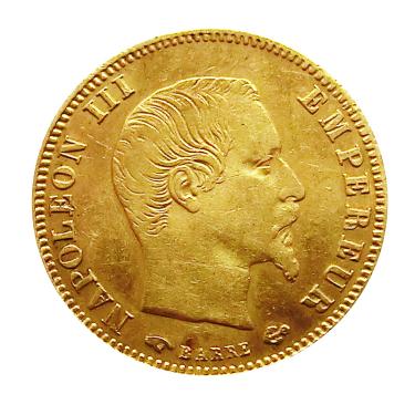 Frankreich Napoleon III ohne Kranz Goldmnze - 5 Francs