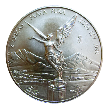 Silbermünze Mexiko Libertad Siegesgöttin - 2 Unzen 2010