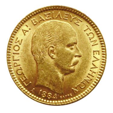 Griechenland Georg 20 Drachme Goldmnze - 5,80 Gramm Gold