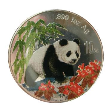 China Panda Silbermünze 1997 - 1 Unze - coloriert