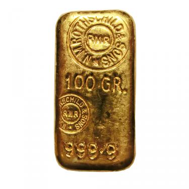 Goldbarren 100 Gramm von Rothschild & Sons