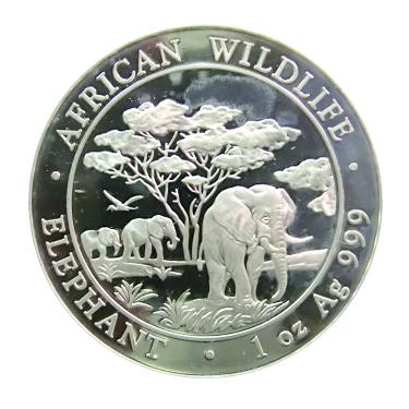 Silbermnze Somalia Elefant 2012 - 1 Unze 999 Feinsilber