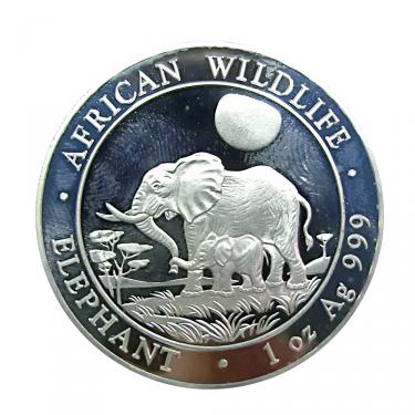 Silbermünze Somalia Elefant 2011 - 1 Unze 999 Feinsilber