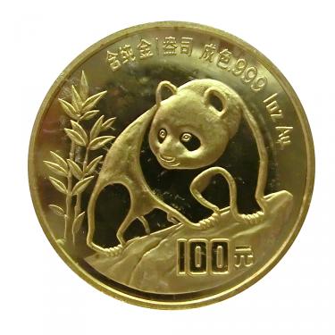 China Panda Goldmünze 1990 - 1 Unze in Original-Folie