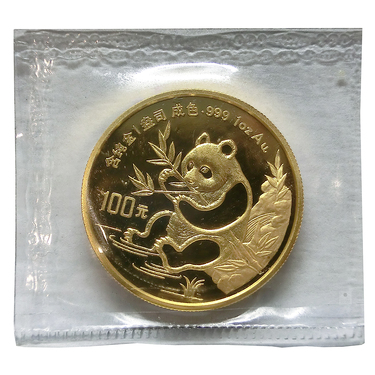 China Panda Goldmünze 1991 - 1 Unze mit Original Folie