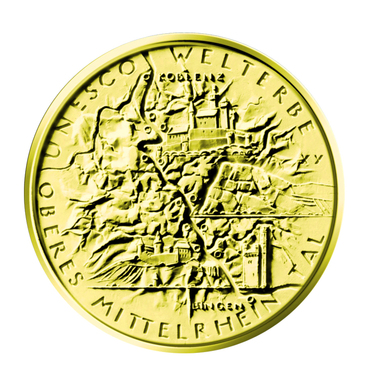 Oberes Mittelrheintal 2015 Goldmünze - 1/2 Unze -100 Euro Prägestätte -A-