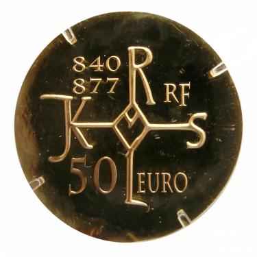 Goldmünze 50 Euro Frankreich 2011 Charles II Le Chauve