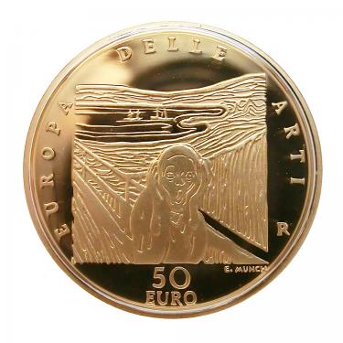 50 Euro Goldmünze Italien 2007 Delle Arti Edvard Munch