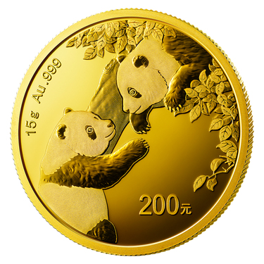 China Panda Goldmnze 200 Yuan 2023 - 15 Gramm in Original-Folie