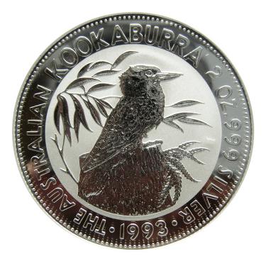 Silbermünze Kookaburra 1993 - 2 Unzen 999 Feinsilber
