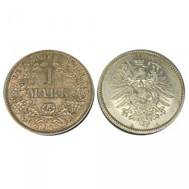 1 Mark Silbermünzen 5 Stück 1873-1916