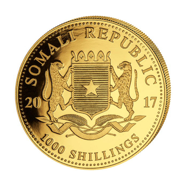 Goldmünze Somalia Elefant 2017 - Polierte Platte Spezial Edition 1 Unze
