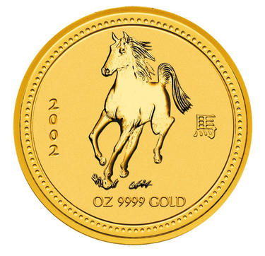 Lunar I Pferd Goldmünze 2002 - 10 Unzen