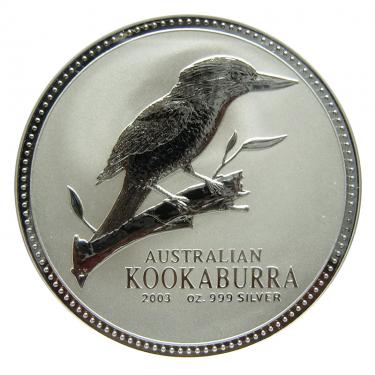 Silbermünze Kookaburra 2003 - 10 Unzen 999 Feinsilber