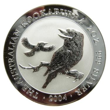 Silbermünze Kookaburra 2004 - 2 Unzen 999 Feinsilber