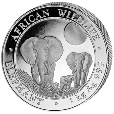 Silbermnze Somalia Elefant 2014 - 1 Kilo