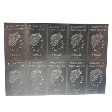 Cook Islands CombiBar Münztafeln 10 x 10 Gramm Silberbarren 999 AG