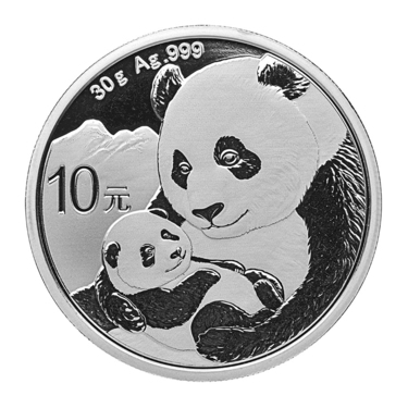 China Panda Silbermünze 10 Yuan 2019 - 30 Gramm